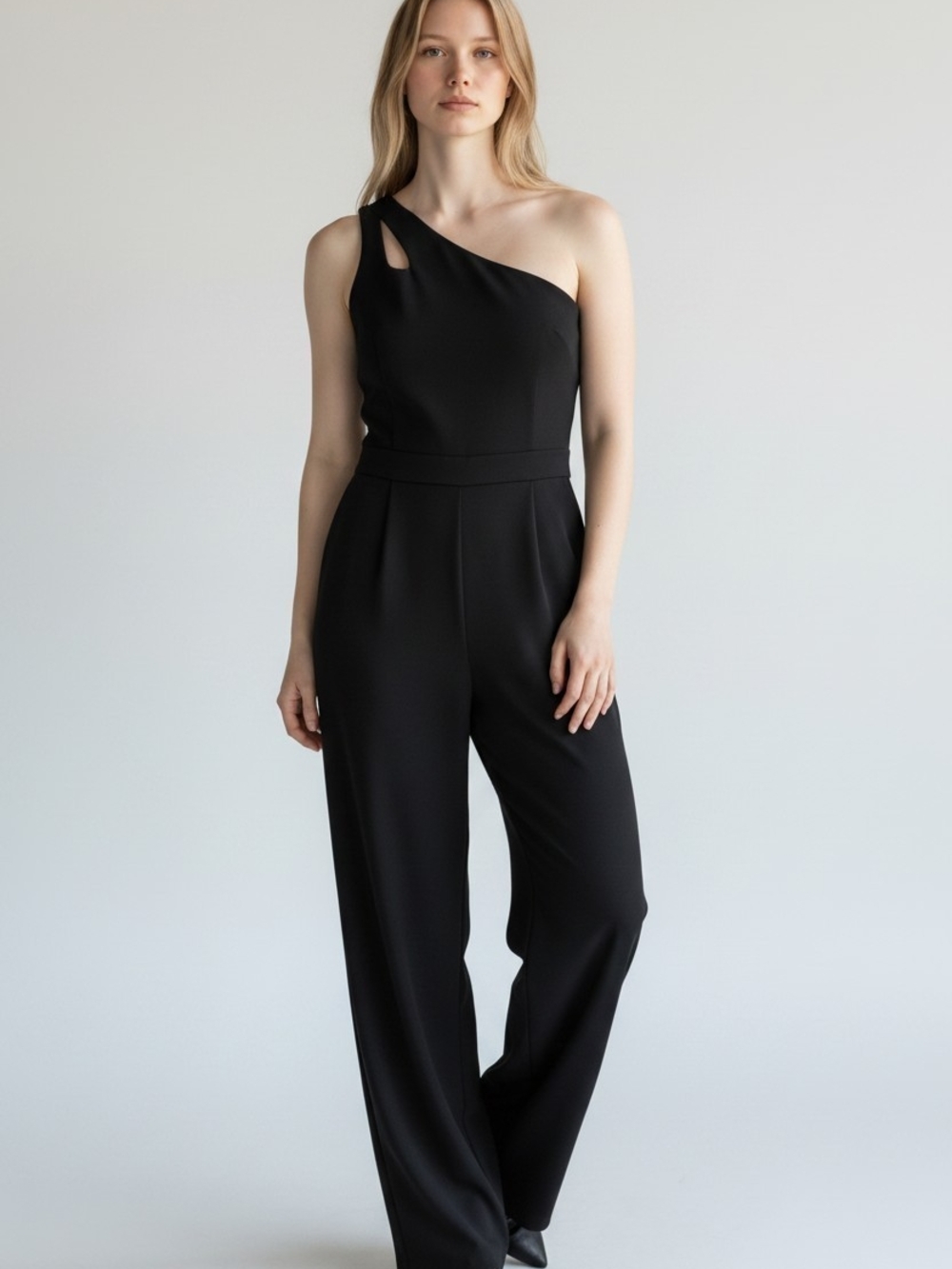 One-Shoulder Black Jumpsuit